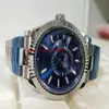 Excellent High quality Wristwatches Sky Dweller 326934 42MM Blue Dial Stainless Steel Asia 2813 Movement Automatic Mens Watch Watc224z