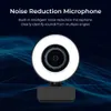 Webcams 1080P Webcam Autofocus Mini Camera Plug met Licht Ronde Lens Web voor PC Laptop R230728