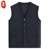 Men's Vests 2023 Style Spring And Autumn Stripe Sweater Vest Knitted Male Cardigan Tops Classic A89