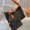 Einkaufstasche Luxus-Handtaschen Modetrend-Designmarke Damen-Umhängetasche Leder-Stoff-Druckdesign Multifunktionale Tasche Handtasche mit großer Kapazität, Tagestasche
