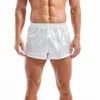 Underbyxor satin underkläder boxare mäns sexiga boxare trosor slät siden pyjamas shorts löst split man lounge boxershorts hem sömnbottnar