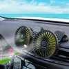 High Speed Auto Dual Fan Interior Accessories 360-degree Round Cooling Swing Ventilator 5-24V Universal270v