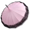 Parapluies Femmes 16 Côtes Dentelle Parapluie Pagode Parasol Princesse Long Manche Coupe-Vent Ensoleillé et Pluvieux Parapluie pour Pographie Extérieure 230727