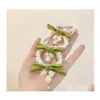 Autres accessoires de mode Linglan Flower Hair Ring Forest Style Super Immortal Fresh And Cute Rope Temperament Tie Polyvalent Élastique Ot8Gr