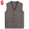 Men's Vests 2023 Style Spring And Autumn Stripe Sweater Vest Knitted Male Cardigan Tops Classic A89