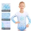 Gymkläderflickors långärmad borrning Design Ballett Gymnastik Leotards Temperament One-Piece Sparkly Princess Dancewear Bodysuit