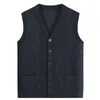 Men's Vests 2023 Style Spring And Autumn Stripe Sweater Vest Knitted Male Cardigan Tops Classic A89