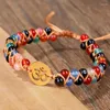 Charm Armbänder Naturstein Yoga Wrap Edelstahl für Frauen Handgefertigtes geflochtenes Paar Reiki Healing Balance Armband