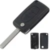 jingyuqin Remote Folding 3 Buttons Fob Car Key Shell Cover For Citroen C2 C3 C4 C5 C6 C8 For Peugeot 407 407 307 308 607 CE0536168Q