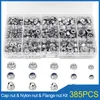 أجزاء الأدوات 385pcs M3 M4 M5 M6 M8 شفة Nut Cap Nut Nylon Kit 304 Stainless Steel DIN6923 DIN985 Fortener Set 230727