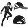 Boll Caps Coslive Danganronpa V3 Saihara Shuichi Baseball Cap Hat Cosplay Costume Pro Black Dark Grey Cotton Justerbar storlek unisex