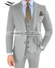 Męskie garnitury Blazers Beige Mens Suit 3 -częściowy pojedynczy piersi kurtka klapowa kurtka Formalne biznesowe przyjęcie weselne Tuxedo Blazer Vest Pants 230727