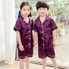 Pajamas Summer Girls Satin Silk Pajama Shorts Sets Pyjamas Kids Design Homefit Textile Girl Sleepwear Set Clothes for Teens 230728