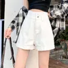 Kvinnors shorts sommar denim kvinnor mode hög midja lösa a-line breda ben korta jeans streetwear y2k baggy