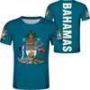 Herr t-shirts bahamas t shirt bhs diy country t-shirt bs flagga nation kläder tryck gratis skräddarsydd po college svart vit röd tröja 230728