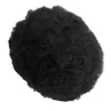 Europejskie dziewicze ludzkie włosy zastępcze nr 1 Jet Black 4mm Root Afro Toupee 8x10 Pełne francuskie jednostki koronkowe Peruki dla czarnych mężczyzn