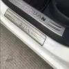 ل VW Tiguan الفولاذ المقاوم للصدأ الفولاذ المقاوم للصدأ الباب عتبة الشريط Ultrathin ترحيب بدواسة التصميم للسيارة 4pcs set260j