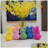 Bomboniera 38Cm 15Cm Peeps Peluche Coniglietto Coniglio Peep Pasqua Giocattoli Simation Bambola di pezza per bambini Bambini Cuscino morbido Regali Gir Dhprz