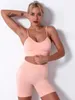 Aktiva uppsättningar 2st Seamless Yoga Gym Set Workout Clothes for Women Two Piece Fitness Sport Bra Shorts Leggings Outft