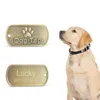 Personnalisé Pet ID Tag Porte-clés Gravé Pet ID Plaque signalétique pour Chat Chiot Chien Collier Tag Pendentif Porte-clés Patte Pet Accessoires L230620