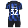 23 24 LAUTARO BARELLA Kit per bambini Maglie da calcio GOSENS J. CORREA LAUTARO ACERBI CALHANOGLU BASTONI DE VRIJ Maglie da calcio per casa 3a casa