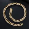 Hip Hop 10mm Gold Farbe Kubanische Zinken Kette Halsketten Box Schnalle Volle Iced Out Zirkon Luxus Bling für männer Halsband Schmuck