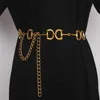 Bälten toppsäljning Punk Chain Belt Circle Ladics Alloy Bältes Kvinnor Metall Kvinnlig midjeband för klänningar Koreansk mode midjeband Designer