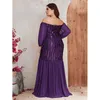 Plus la taille Robes Taille Hors Épaule En Mousseline De Soie Lâche Robe De Soirée 4XL5XL Grand Rayé Sequin Partie De Luxe Mode Maxi Dres 2023 230727