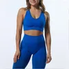 Active Sets 2023 1/2Pcs Seamless Women Gradient Yoga Set Workout Pant Sportwear Fitness Scrunch Leggings a vita alta Gym Outfit Tute