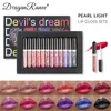 Läppstift 12 färger Box Glitter Lip Gloss Set Lipstick Diamond Watertproof Longing Diy Lipgloss Kit med läppfärg för Halloween Makeup 230727