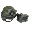 Cykelhjälmar Taktisk airsofthjälm 3 i 1 CS paintball Full täckta hjälmar Inbyggda headset Anti-dimma Fan Shooting War Game Head Protector 230728