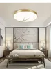 Plafoniere Camera da letto in rame in stile cinese Led rotondo scrivania da salotto moderna e minimalista