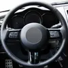 Mazda MX-5 2009-2013 RX-8の黒い本物のレザーカーステアリングホイールカバー2009-2013 CX-7 CX7 2007-20092990