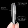 偽の爪Beautilux Nail Fake Nails Extension Systemフルカバー彫刻透明な小剣Coffin False Nail Tips American Capsule 552pcs/Box 230728