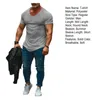 T-shirts pour hommes col rond décontracté hommes été T-shirt coupe ajustée séchage rapide haut de Sport ourlet irrégulier sport mi-longueur vêtement masculin