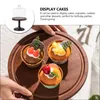 Kitchen Storage 1 Set Of Cake Stand With Dome Cover Cupcake Wooden Display Covered Holder