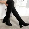 Boots 2019 Winter New Women's Fashion and Comfort Plus Cotton Warm Boots Women's Leisure Sexy Socks Zipper Black High Heels Boots Mujer C96 Z230728