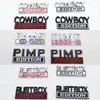 2pcs Set Cowboy Pimp Rushbox Edition Emblem Odznaka Zakleżka dla Forda F-150 F250 F350 Silverado GMC Hummer319e