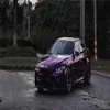 Brillant Métallique Peinture Minuit Violet Vinyle Wrap Adhésif Film Autocollant Noir Cerise Glace Voiture Emballage Rouleau Feuille Air Canal Release309b