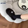 Slippers Smfk Plush Cross Slippers Женская шерсть удобная плоская дна дома с одним словом национальные сандалии Tide Sandals Summer 2022 Новый J230728