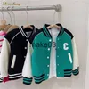 Jackor Fashion Baby Girl Boy Baseball Jacket Zipper Spädbarn Toddler Child Bomber Coat Autumn Spring Baby Outwear Baby Clothes 110y J230728