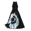 2023 Summer Black Floral Print Loose Dress Sleeveless Round Neck Midi Casual Dresses A3Q191341 Plus Size XXL