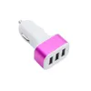 Portable 3-Port USB Car Charger Random Color Dropshipping 12V/24V 1A Quick Charging Triple Ports Auto Charger Adapter