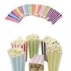 120 pcs Vague Cercles Motif Pliant Bonbons Popcorn Boîtes Fête D'anniversaire De Mariage Bonbons Sanck Faveur Sacs Papier Chritmas Cadeau Bag324T