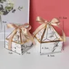 Gem Tower Bronzing Candy Box Wedding Gift Packaging Box Only For You Chocolate Candy Paper Gift Box For Baby Shower Event Party L230620