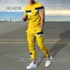 Herrspårbyxor Trousers Tracksuit 2 Piece Set 3D Printed Summer Sportswear Short Sleeve T Shirt Long Pants Casual Streetwear Clothes