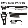 Para bmw série 3 e90 e92 4 portas interior painel de controle central maçaneta da porta fibra de carbono adesivos decalques estilo do carro accessorie296i