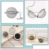 Colanders sil 100st teaware rostfritt stål mesh te boll infuser silver sfär låsning krydda te-filter filtrering örtbal cu dhewt