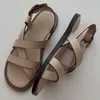 Sandalen Maxdutti Mode Schuhe 2023 Kreuzgurt Retro Römische Damen Damen Leder Bequeme atmungsaktive Flache