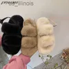 Slipare Fashion Mink Fur Slippers Hairy Sandals Slippers For Women Outdoor 2023 New Autumn All-Match Korean Cute Fluffy Chic Furry Shoes J230728